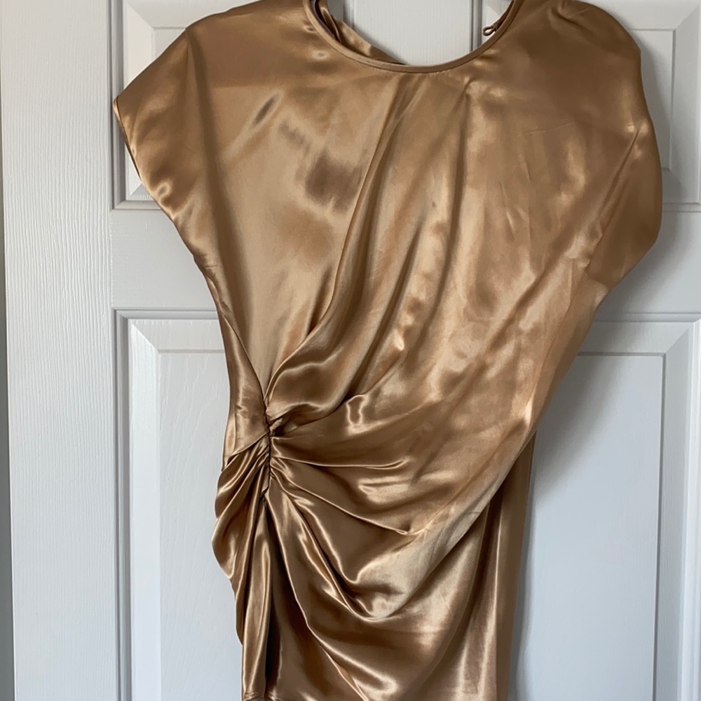 Helmut Lang Ruched Satin Top